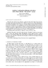 Portada:Análisis y aplicación didáctica del relato de E. Pardo Bazán: \"Sin pasión\" (1909) / Pilar Couto Cantero