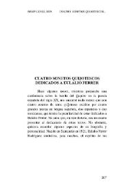 Portada:Cuatro sonetos quijotescos dedicados a Eulalio Ferrer / Luis García Jambrina