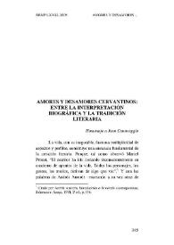 Portada:Amores y desamores cervantinos: entre la interpretación biográfica y la tradición literaria / José Montero Reguera