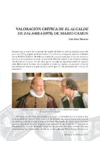 Portada:Valoración crítica de \"El alcalde de Zalamea\" (1973), de Mario Camus / Iván Díez Moreno