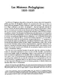 Portada:Las Misiones Pedagógicas: 1931-1935 / Francisco Caudet