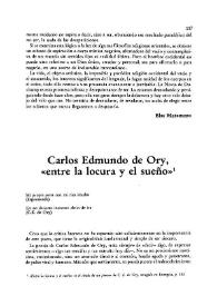 Portada:Carlos Edmundo de Ory: "entre la locura y el sueño" / Diego Martínez Torrón