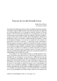 Portada:Para una lectura de Eduardo García / Pedro Ruiz Pérez