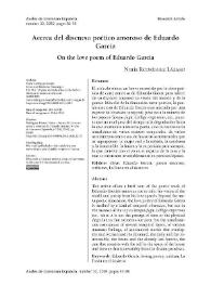 Portada:Acerca del discurso poético amoroso de Eduardo García / Nuria Rodríguez Lázaro