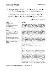 Portada:Catalogación y análisis de la colección El Club de la Sonrisa (1955-1960), de la editorial Taurus / Rita Rodríguez García