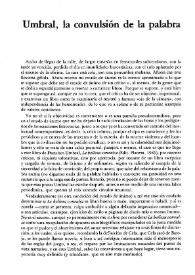 Portada:Umbral, la convicción de la palabra / Eduardo Tijeras