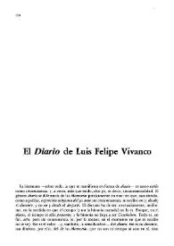 Portada:El "Diario" de Luis Felipe Vivanco / Jaime Siles