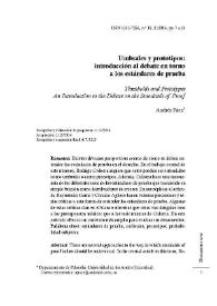 Portada:Umbrales y prototipos: introducción al debate en torno a los estándares de prueba / Andrés Páez