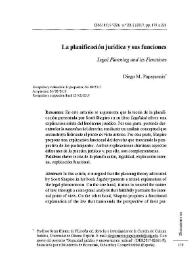 Portada:La planificación jurídica y sus funciones / Diego M. Papayannis