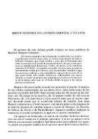 Portada:Breve historia del cuento español (1765-1850) / Borja Rodríguez Gutiérrez