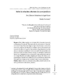 Portada:Sobre la solución coherente de casos jurídicos / Natalia Scavuzzo