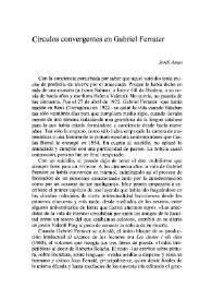 Portada:Círculos convergentes en Gabriel Ferrater / Jordi Amat