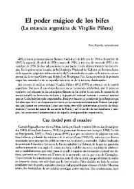 Portada:El poder mágico de los bifes (La estancia argentina de Virgilio Piñera) / Carlos Espinosa Domínguez