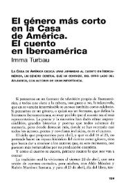 Portada:El género más corto en la Casa de América. El cuento en Iberoamérica / Imma Turbau