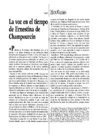 Portada:La voz en el tiempo de Ernestina de Champourcin / Arturo del Villar