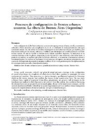 Portada:Procesos de configuración de frentes urbanos costeros: La ribera de Buenos Aires (Argentina) / José R. Dadon