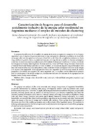 Portada:Caracterización de hogares para el desarrollo socialmente inclusivo de la energía solar residencial en Argentina mediante el empleo de métodos de clustering / Rodrigo Javier Durán ; Miguel Ángel Condorí