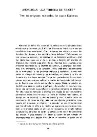 Portada:Andalucía : una tertulia de raíces (tras los orígenes musicales del cante flamenco) / Félix Grande
