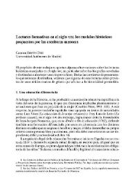 Portada:Lecturas formativas en el siglo XIX: los modelos históricos propuestos por las escritoras menores / Carmen Servén Díez