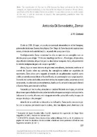 Portada:Antonio Di Benedetto, \"Zama\" / J. M. Coetzee