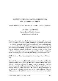 Portada:El guión cinematográfico: su escritura y su estatuto artístico / Julia Sabina Gutiérrez