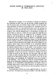 Portada:Notas sobre el pensamiento artístico de Paul Klee / Francisco Calvo Serraller