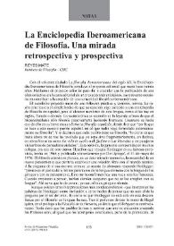 Portada:La Enciclopedia Iberoamericana de Filosofía. Una mirada retrospectiva y prospectiva / Reyes Mate