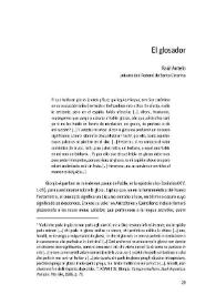 Portada:El glosador   / Raúl Antelo