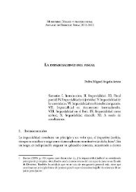 Portada:La imparcialidad del fiscal / Pedro Miguel Angulo Arana