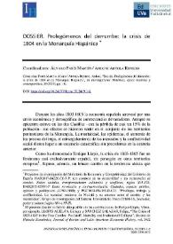 Portada:Dossier. Prolegómenos del derrumbe de la crisis de 1804 en la Monarquía Hispánica / Álvaro París Martín y Andoni Artola Renedo