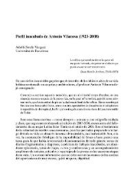 Portada:Perfil inacabado de Antonio Vilanova (1923-2008) / Adolfo Sotelo Vázquez