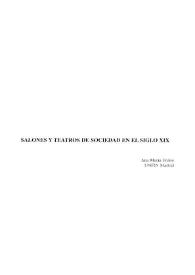 Portada:Salones y teatros de sociedad en el siglo XIX / Ana María Freire