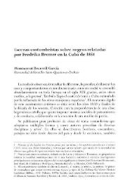 Portada:Escenas costumbristas sobre negros relatadas por Fredrika Bremer en la Cuba de 1851 / Montserrat Becerril García