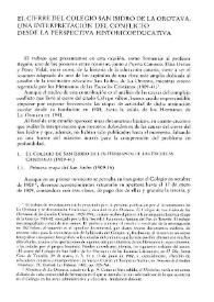 Portada:El cierre del Colegio \"San Isidro\" de La Orotava. Una interpretación del conflicto desde la perspectiva histórico-educativa / Olegario Negrín Fajardo