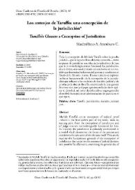 Portada:Los anteojos de Taruffo: una concepción de la jurisdicción / Maximiliano A. Aramburo C.