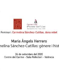 Portada:Carmelina Sánchez-Cutillas: gènere i història / Maria Àngels Herrero