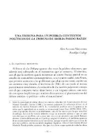 Portada:Una tribuna para el pueblo: contextos políticos de \"La Tribuna\" de Emilia Pardo Bazán / Álex Alonso Nogueira