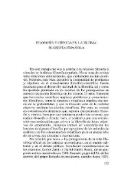 Portada:Filosofía y ciencia en la última filosofía española  / Gerardo Bolado