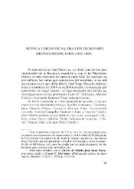 Portada:Notas a cartas de Valera con escritores hispanoamericanos (1892-1899) / Manuel Camarero