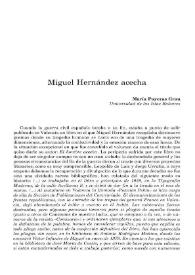 Portada:Miguel Hernández acecha / María Payeras Grau 