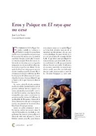 Portada:Eros y Psique en "El rayo que no cesa" / José Luis Ferris