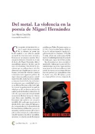 Portada:Del metal. La violencia en la poesía de Miguel Hernández / Luis Martín Estudillo