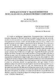 Portada:Infracciones y transgresiones sexuales en el Romanticismo hispánico / Iris M. Zavala