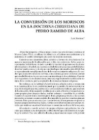 Portada:La conversión de los moriscos en la \"Doctrina Christiana\" de Pedro Ramiro de Alba / Luis Resines