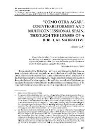 Portada:"Como otra Agar". Counterreformist and multiconfessional Spain, through the lenses of a biblical narrative / Andrea Celli