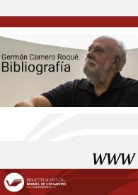 Portada:Germán Carnero Roqué. Bibliografía / Elena Zurrón Rodríguez