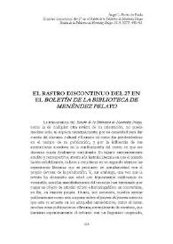 Portada:El rastro discontinuo del 27 en el "Boletín de la Biblioteca de Menéndez Pelayo" / Ángel Prieto de Paula