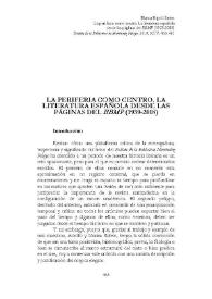 Portada:La periferia como centro. La literatura española desde las páginas del BBMP (1939-2018) / Blanca Ripoll Sintes