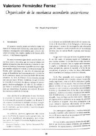Portada:Valeriano Fernández Ferraz, organizador de la enseñanza secundaria en Costa Rica / Olegario Negrín Fajardo