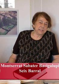 Portada:Entrevista a Montserrat Sabater Bacigalupi (Editorial Seix Barral y Edicions 62)